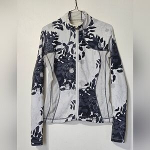 Vintage Lululemon Define Workout Jacket, Floral Print Back Zip Pocket Mesh Small
